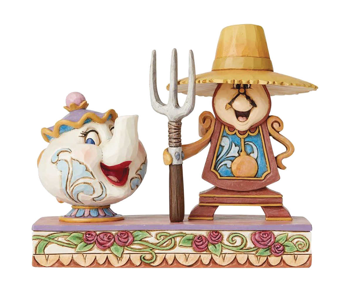 Disney Traditions Cogsworth And Mrs Potts Figure 