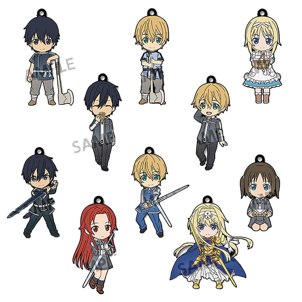 Pikuriru Sword Art Online Alic Rubber Strap 10 Pc Blind Mystery Box Display 