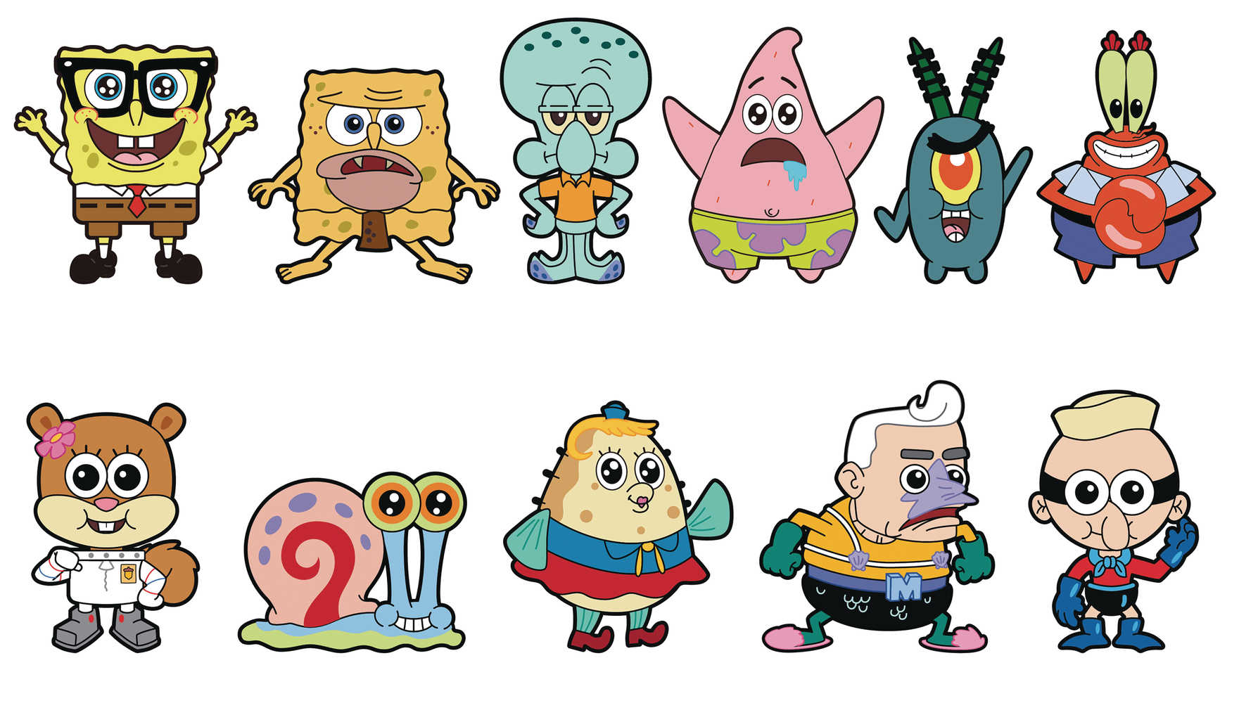 Spongebob Squarepants Figural Keyring 24 Pc Blind Mystery Box Display 