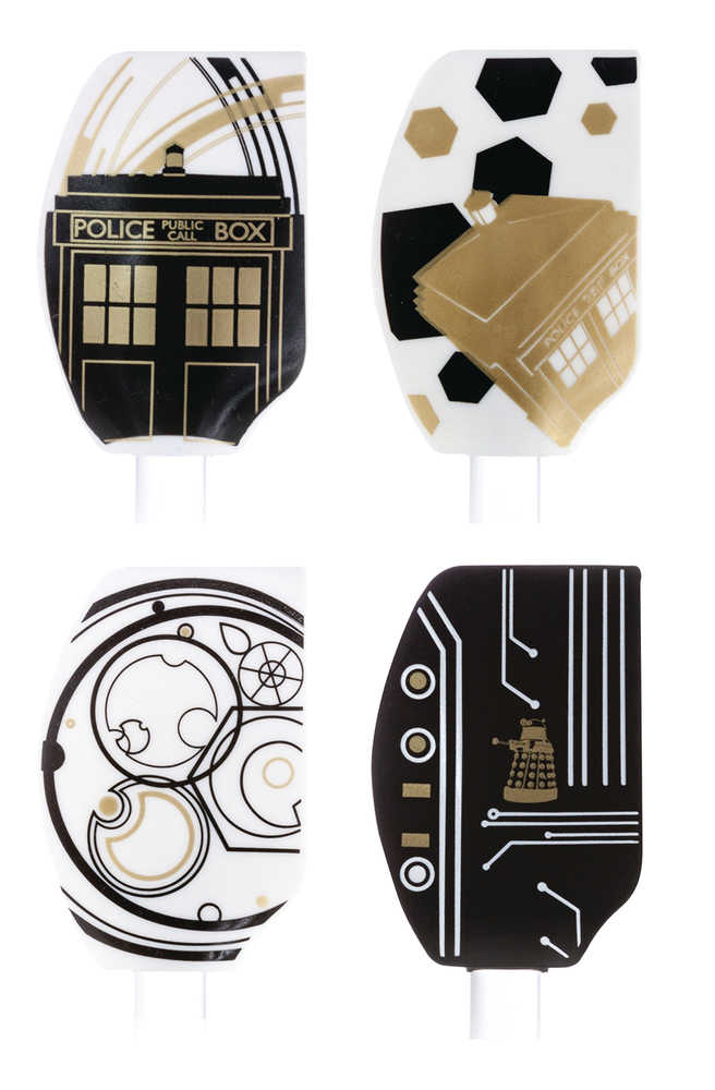 Doctor Who Gold & Black Silicon Spatula 4 Pk