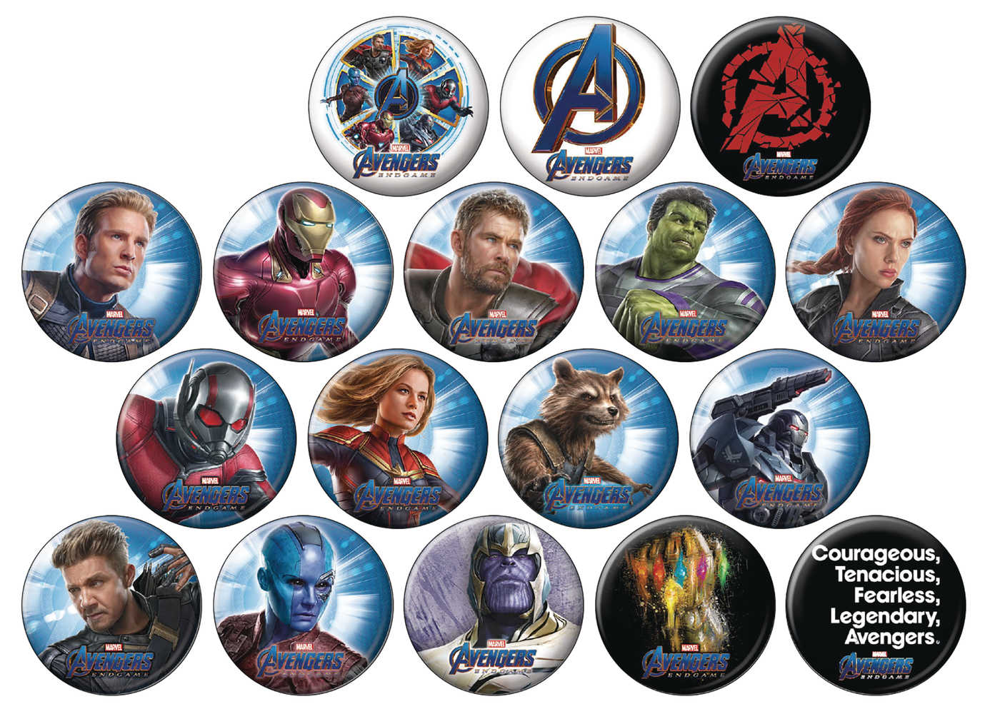 Avengers Endgame 144 Pc Button Display 
