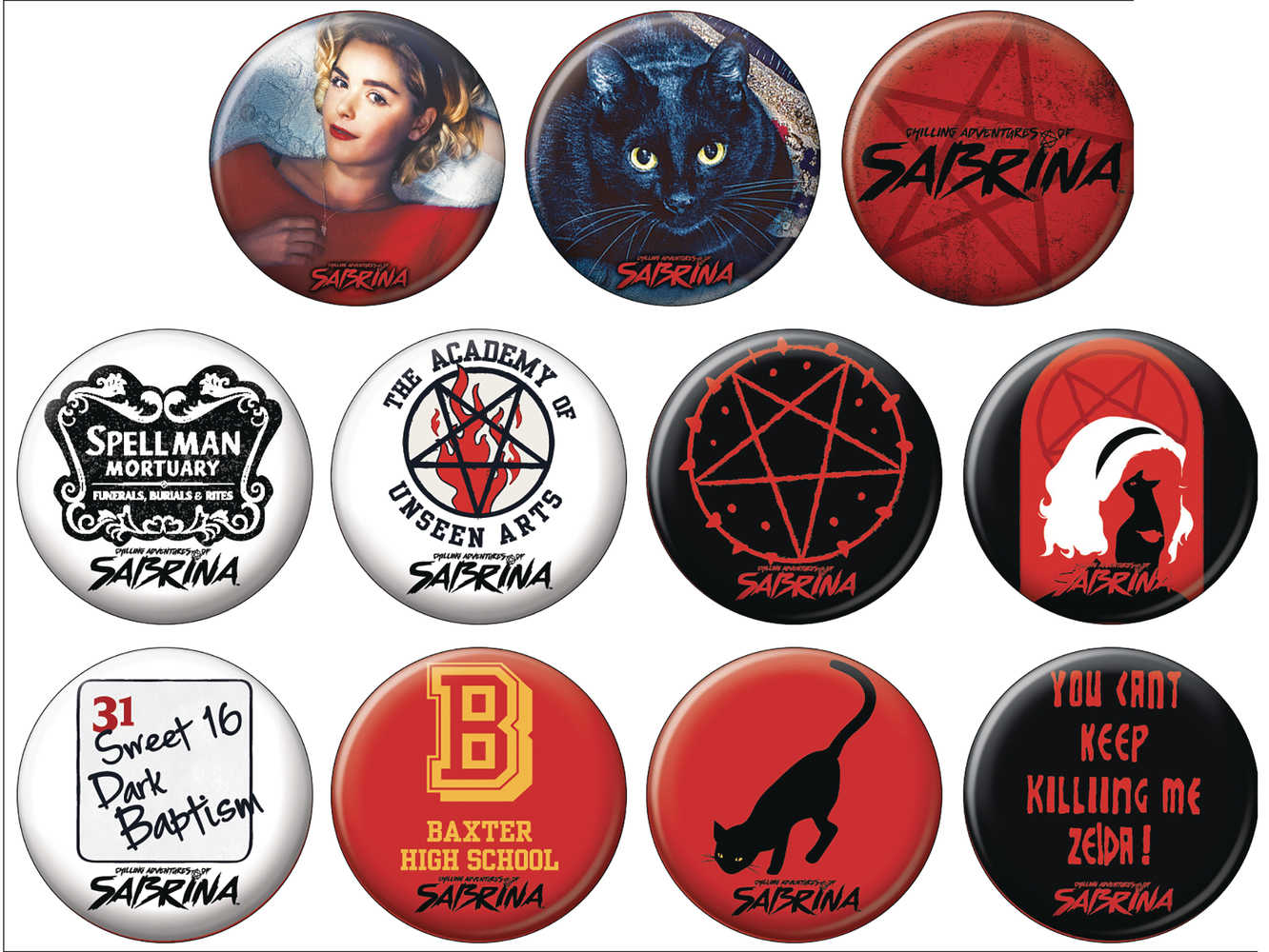 Chilling Adventure Of Sabrina 144 Pc Button Display 
