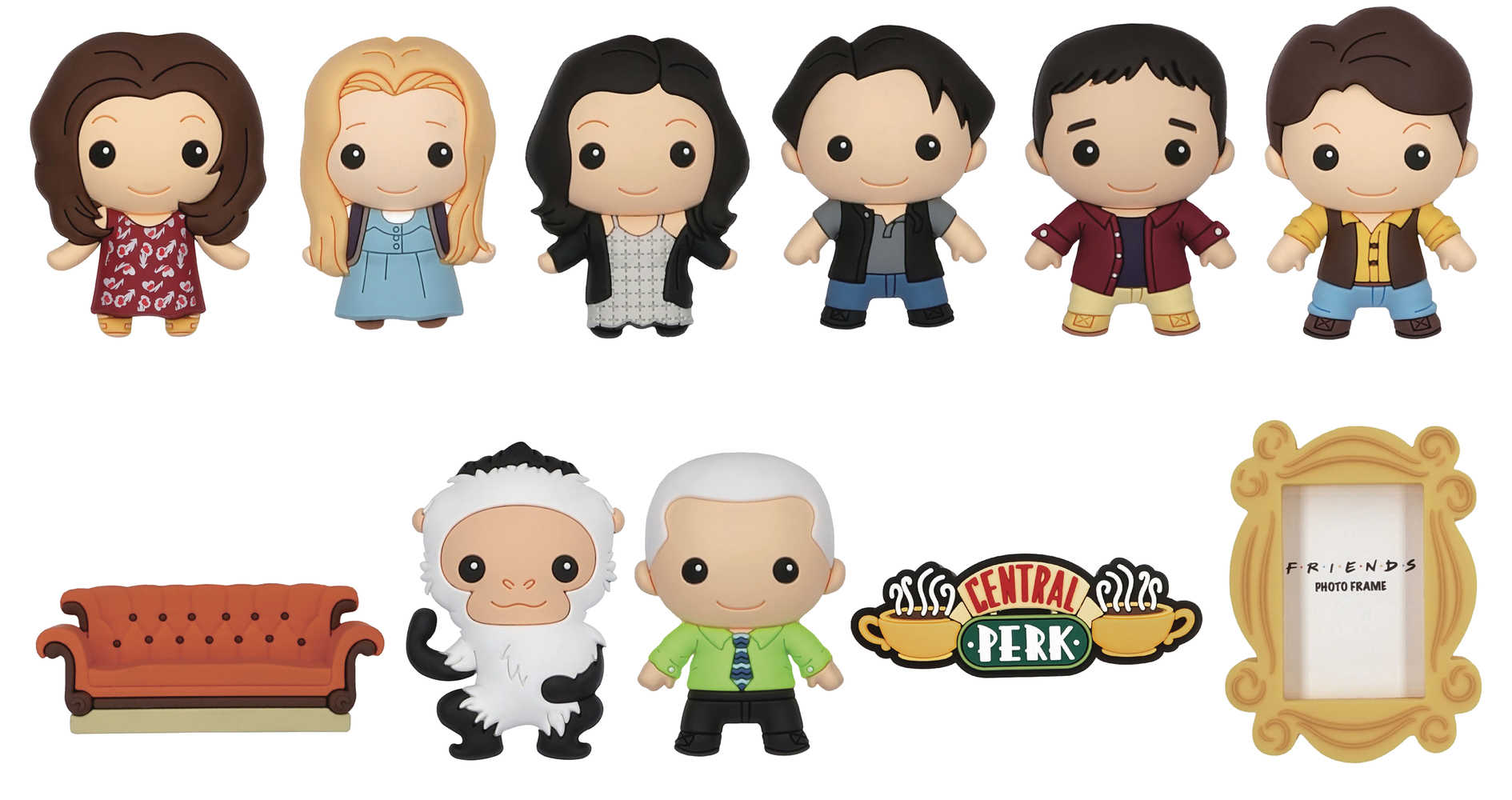 F.R.I.E.N.D.S. 3 D Figural Keyring 24 Pc Blind Mystery Box Display 