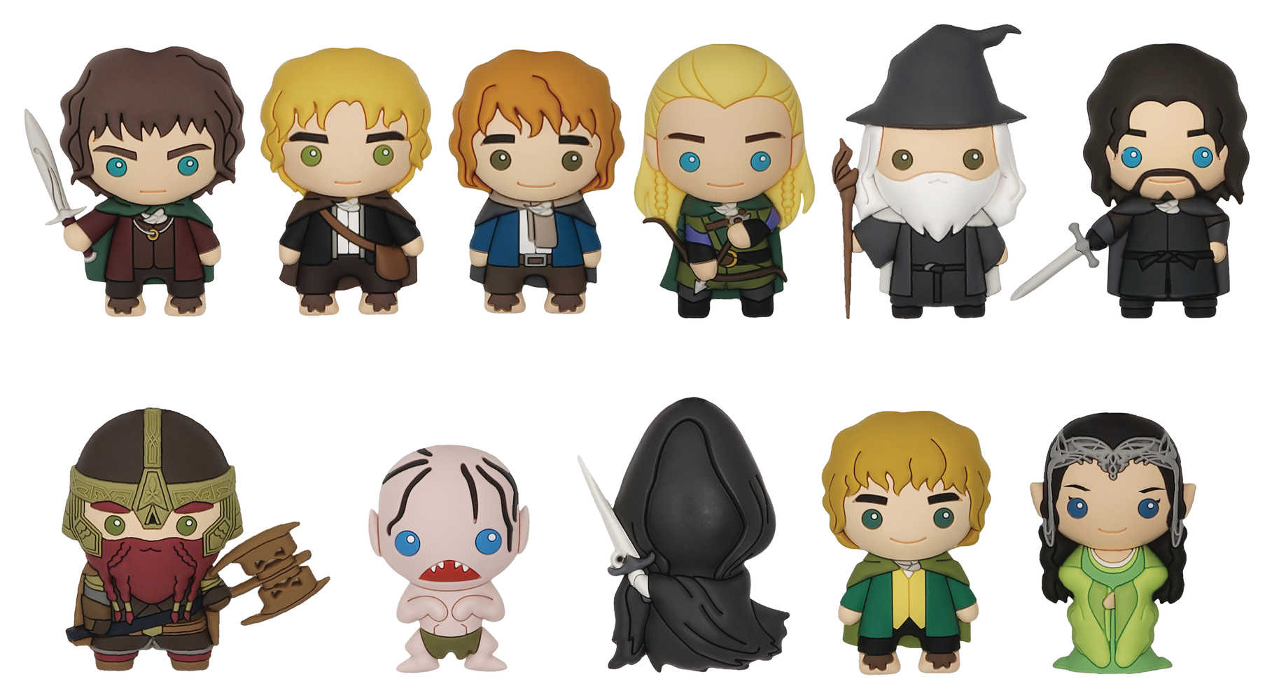 Lord Of The Rings 3 D Foam Figural Keyring 24 Pc Blind Mystery Box Display 