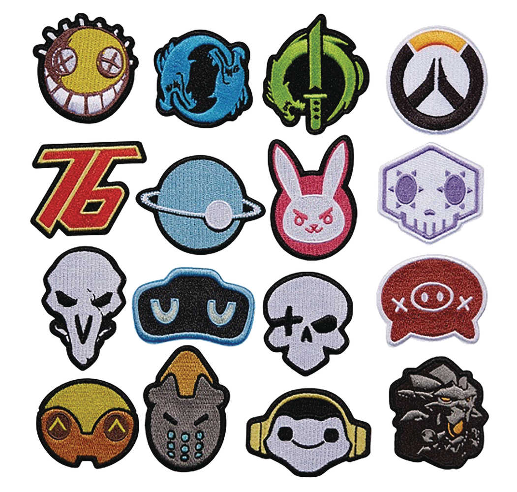 Overwatch Iron On Patches 24 Pc Blind Mystery Box Display 