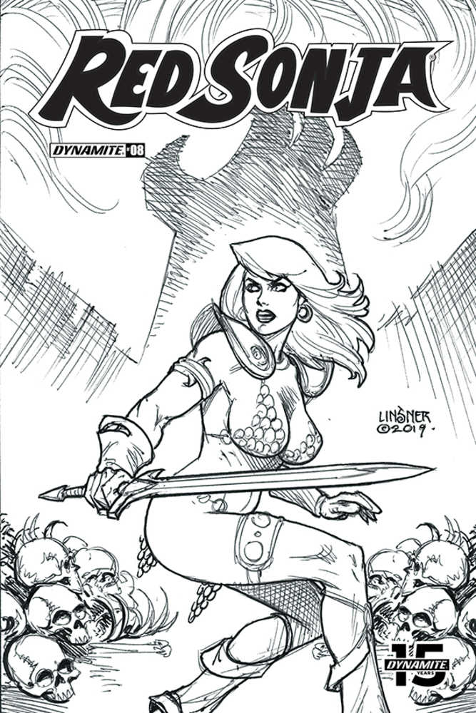 Red Sonja #8 30 Copy Linsner Black & White Variant Edition 