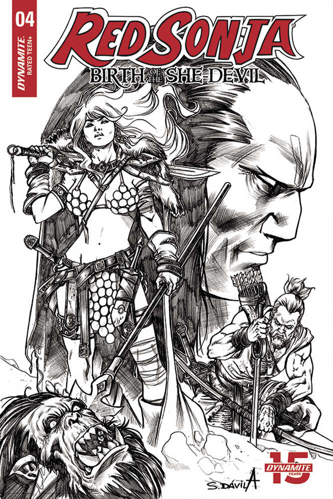 Red Sonja Birth Of She Devil #4 20 Copy Davila Black & White Variant Edition (Net