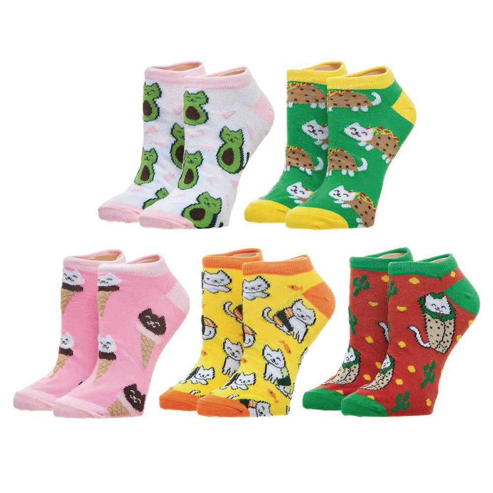 Cat Food 5 Pk Ankle Socks