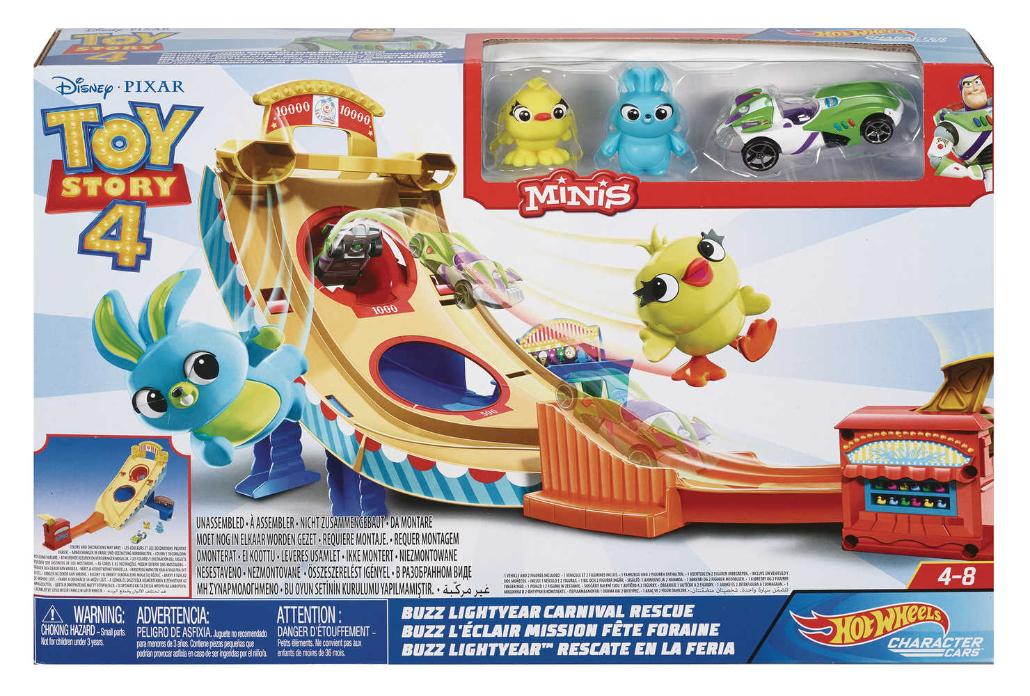 Hot Wheels Toy Story 4 Buzz Carnival Rescue Playset Case 