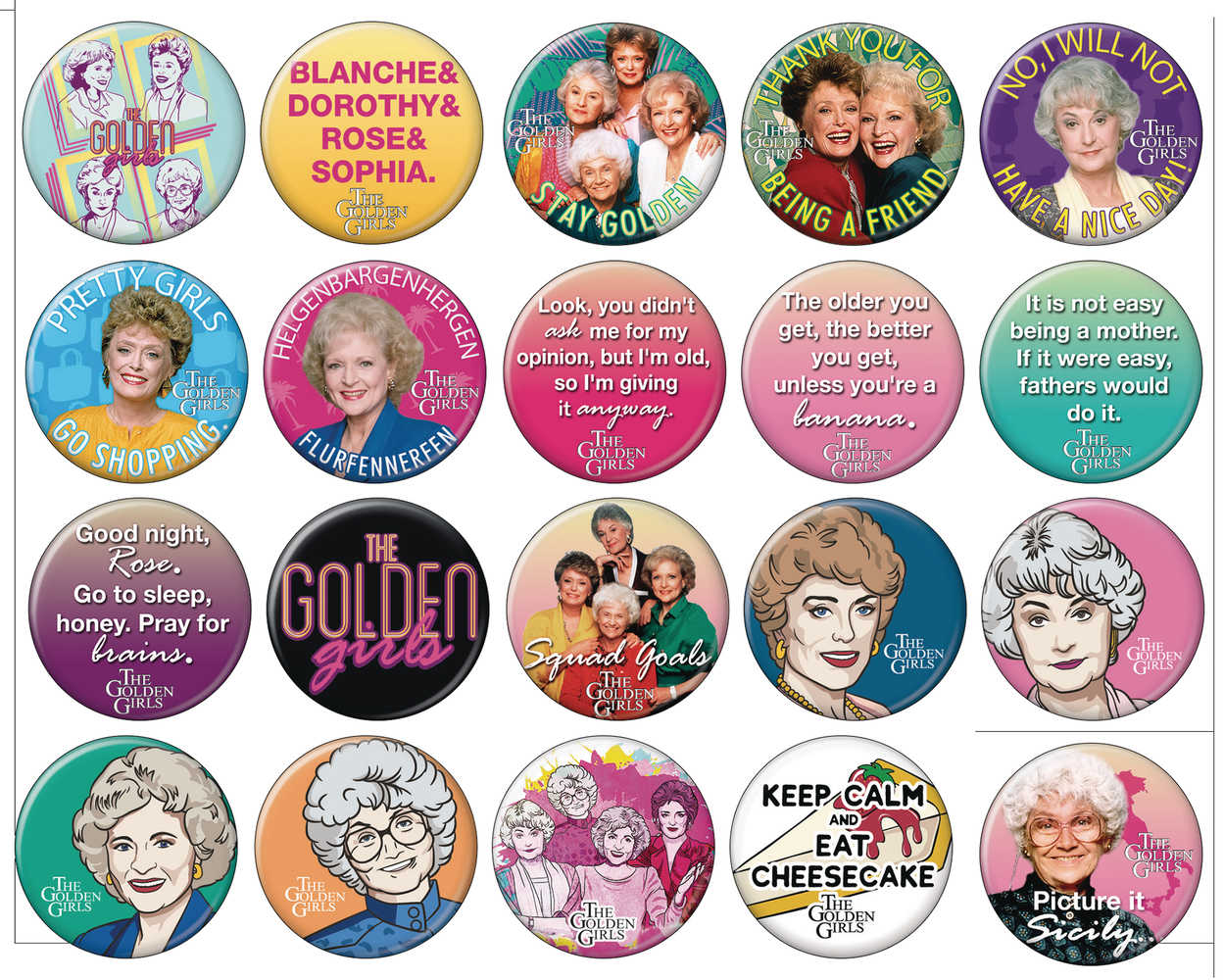 Golden Girls 144 Pc Button Display 