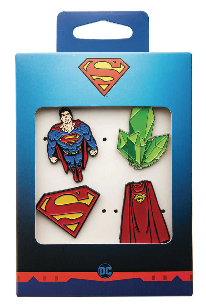 Superman 4 Pc Boxed Pin Set 