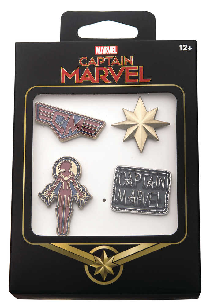 Captain Marvel 4 Pc Boxed Pin Set 