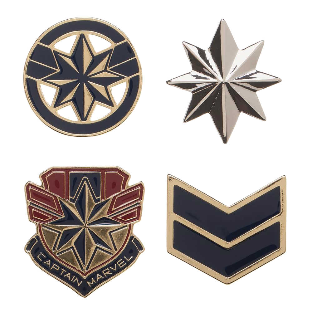 Captain Marvel 4 Pc Lapel Pin Set 