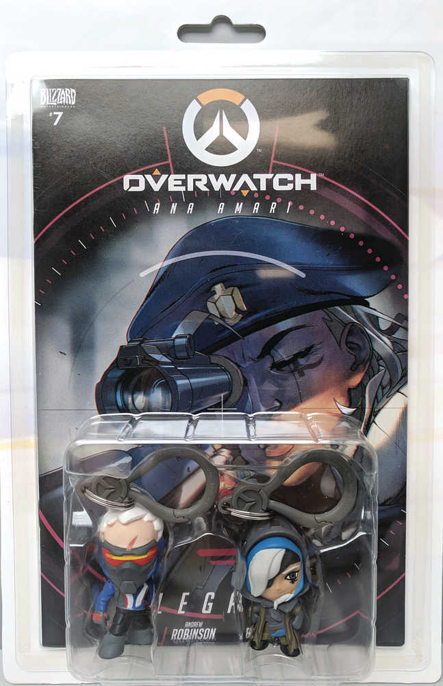 Overwatch Ana & Soldier 76 Comic Book Backpack Clip 2 Pack (