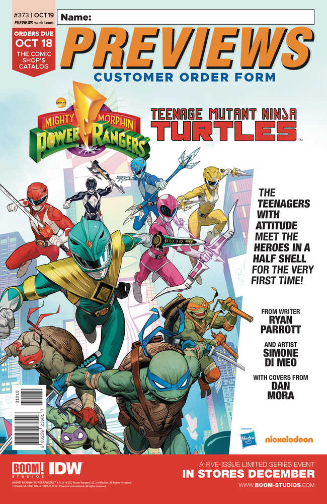 Previews #373 October 2019 Customer Order Form Extras 