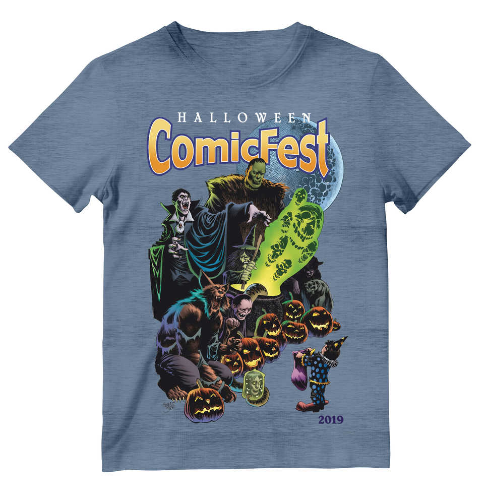 Halloween Comics Fest 2019 Comm Artist Jones Ind Blue T-Shirt SM 