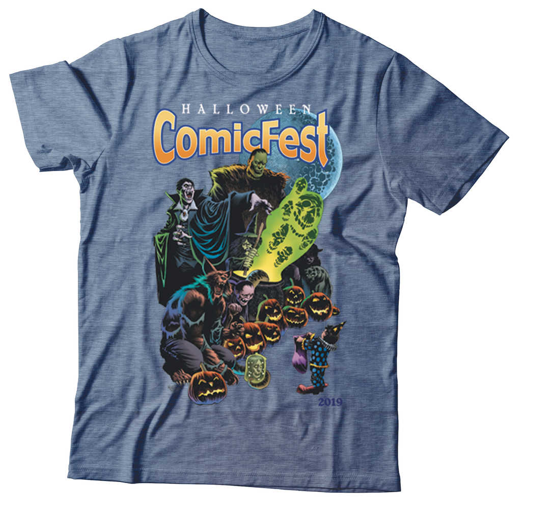 Halloween Comics Fest 2019 Comm Artist Jones Women Ind Blue T-Shirt MED 