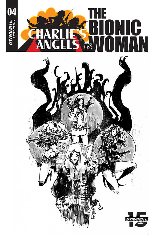 Charlies Angels vs Bionic Woman #4 10 Copy Mahfood Black & White Variant Edition