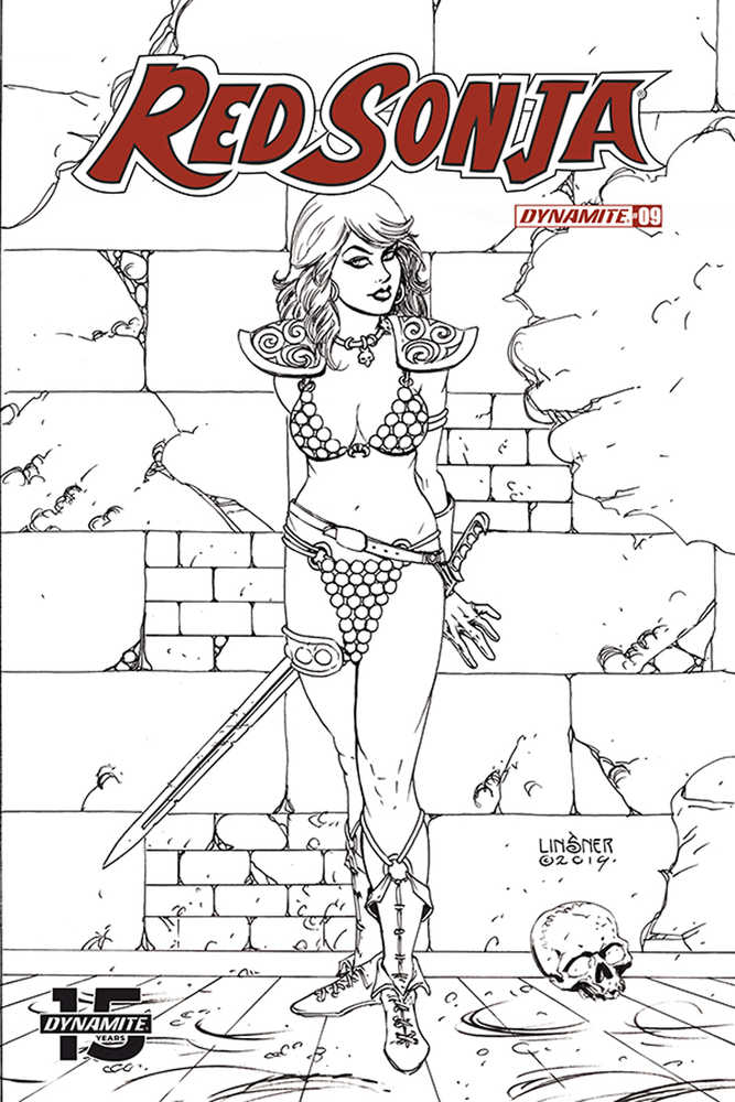 Red Sonja #9 30 Copy Linsner Black & White Variant Edition