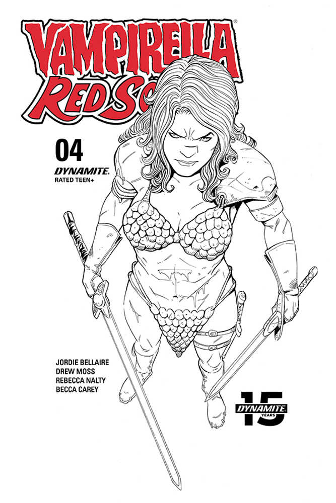 Red Sonja Vampirella #2 10 Copy Moss Black & White Variant Edition