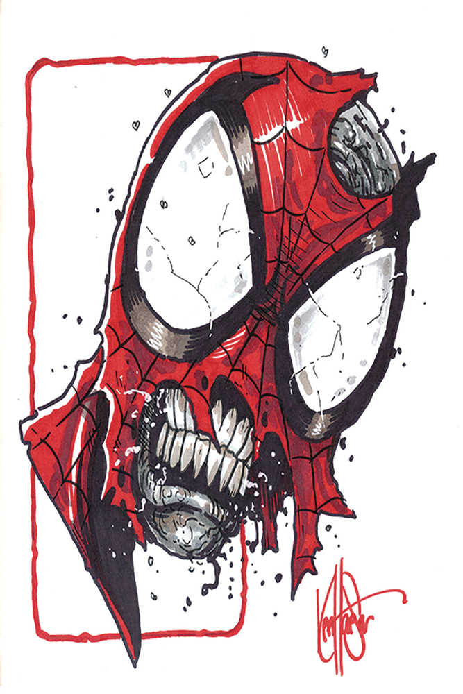Df Blank Marvel Zombies Spiderman Sketch Signed Rmrk Haeser 