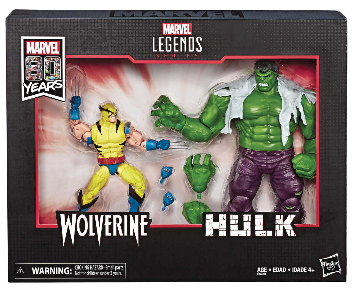 Marvel Legends 80 Th Ann Wolverine/Hulk 6 In Action Figure Set Case  (