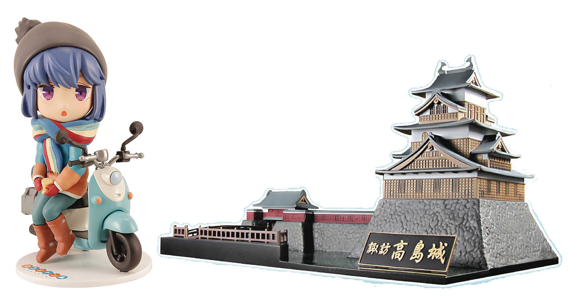 Yuru Camp Rin Shima PVC Figure & Takashima Castle 1/200 Model Kit