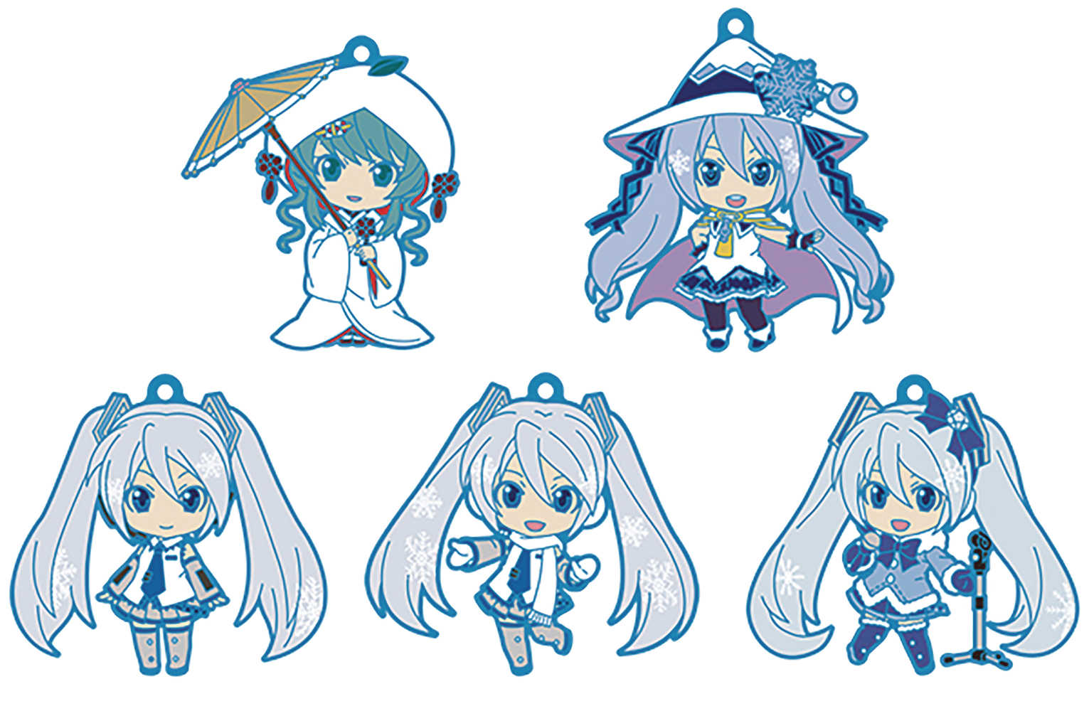 Hatsune Miku Snow Miku Nendoroid Plus Keychain 5 Pc Blind Mystery Box Display (C