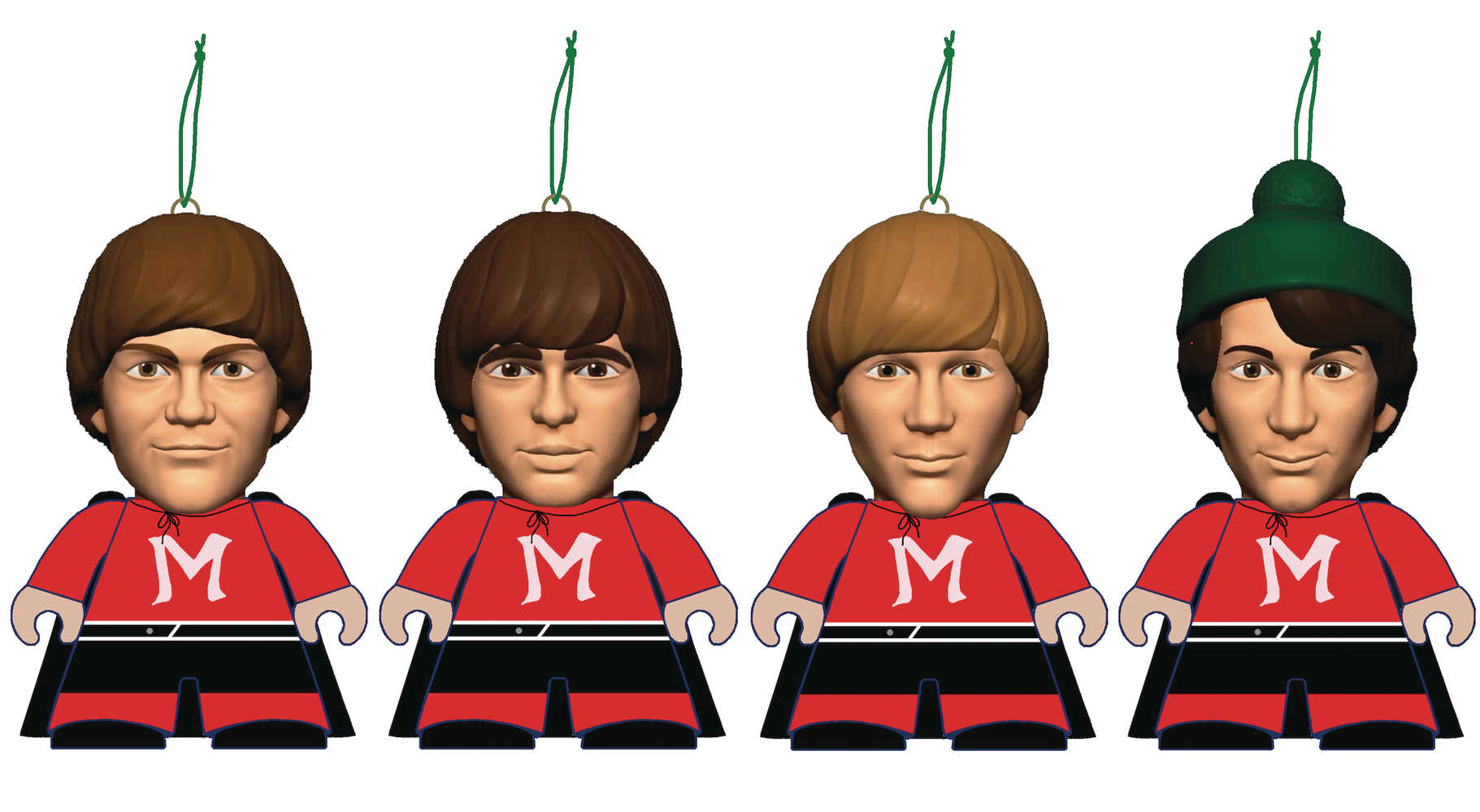 Monkees Titans Monkeemen Christmas Tree 3 In Vinyl Figure 4 Pk