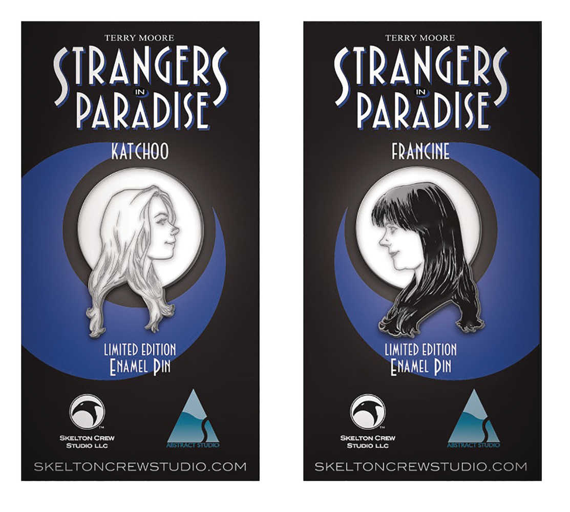 Strangers In Paradise Francine & Katchoo Limited Edition Pin Set 