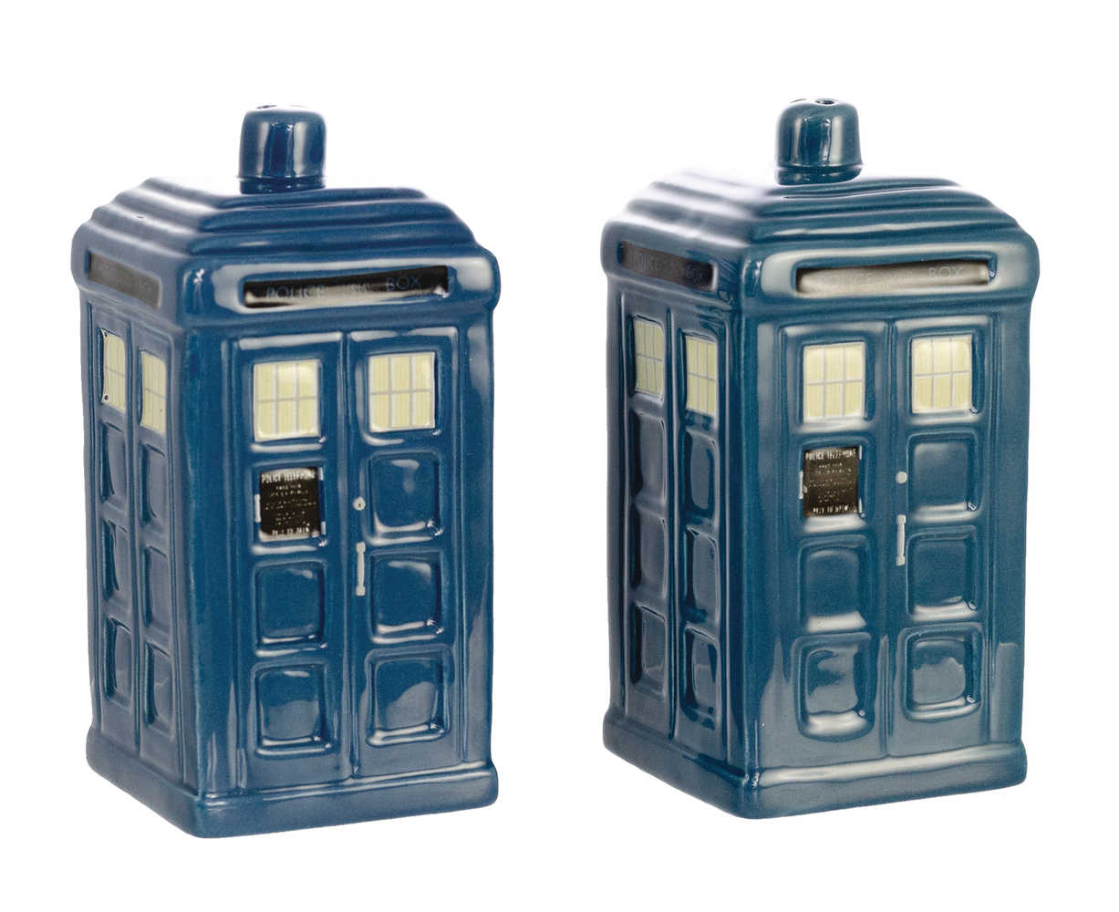 Doctor Who Tardis Ceramic Salt & Pepper Shaker 2 Pc Set
