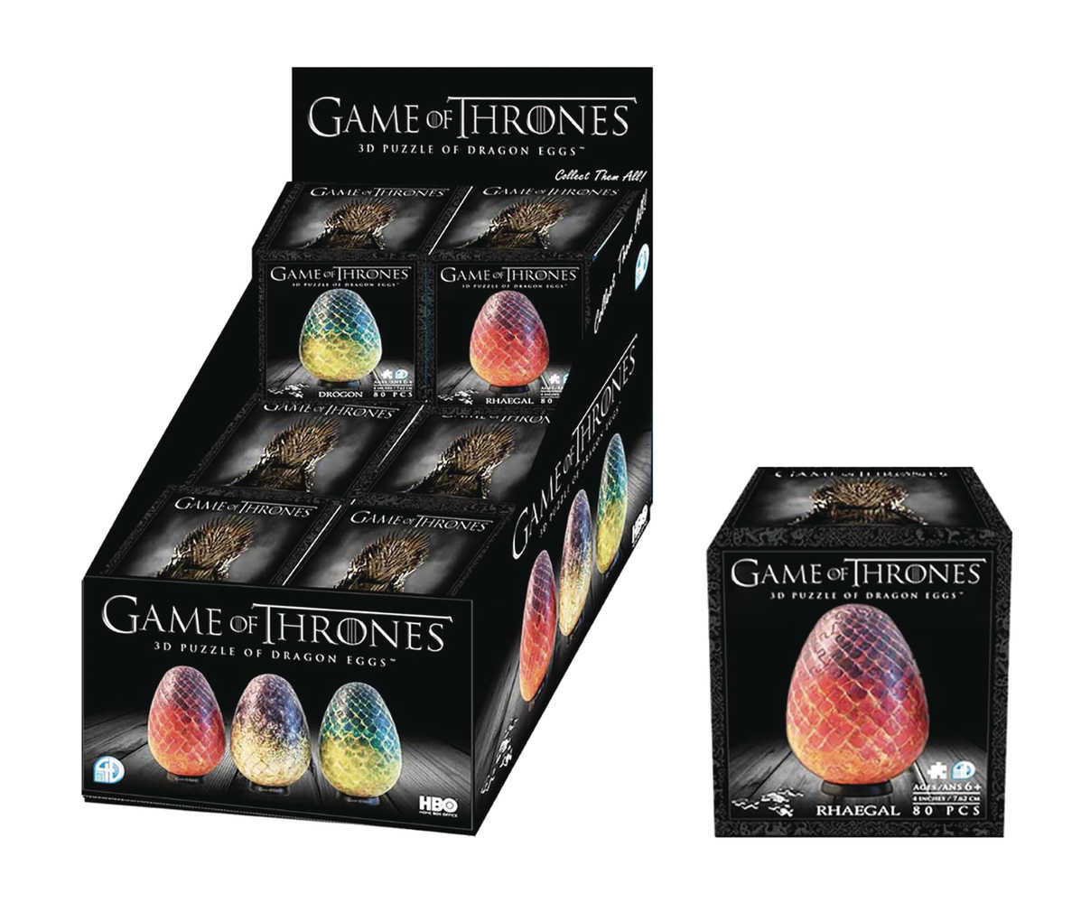 4 D Game Of Thrones Dragon Egg Single Puzzle Display 