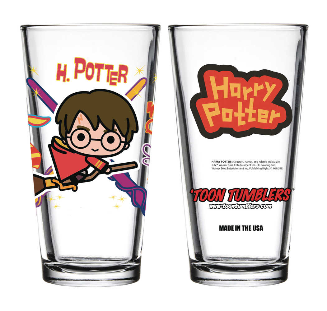 Toon Tumblers Harry Potter Charm Harry W/Broom Glass 