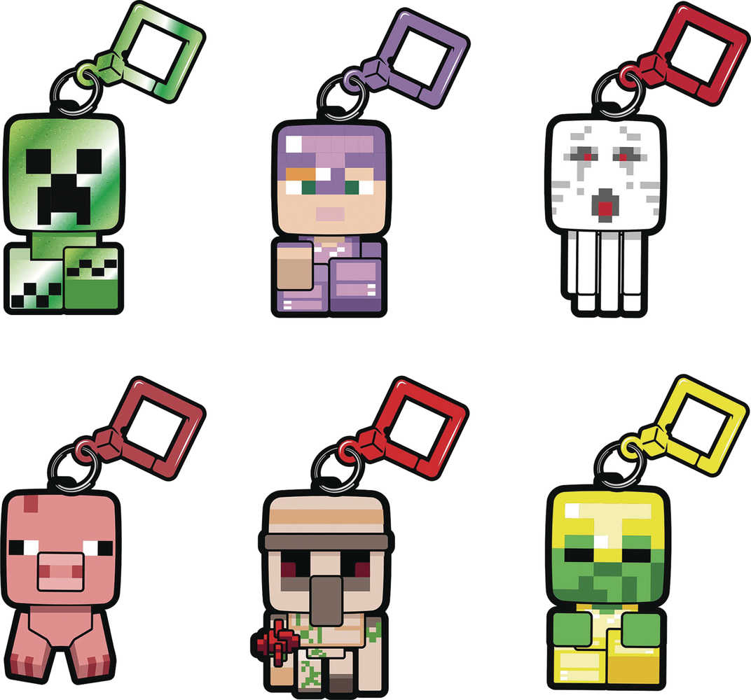 Minecraft Bobble Mobs Backpack Clip Series3 18 Pc Blind Mystery Box Display 