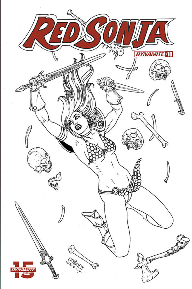 Red Sonja #10 30 Copy Linsner Black & White Variant Edition