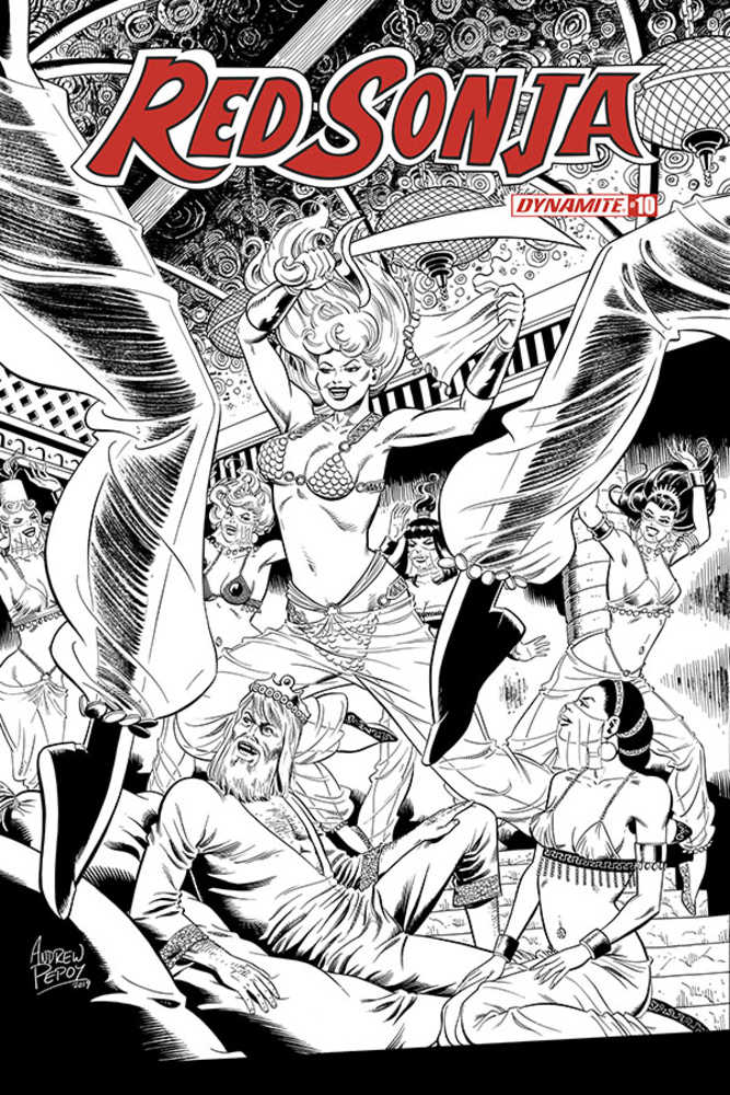 Red Sonja #10 50 Copy Pepoy Seduction Black & White Variant Edition