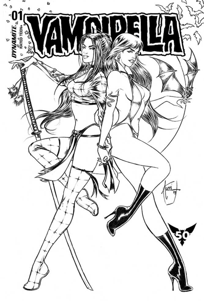 Vampirella #1 Tucci Exclusive Black & White Cover