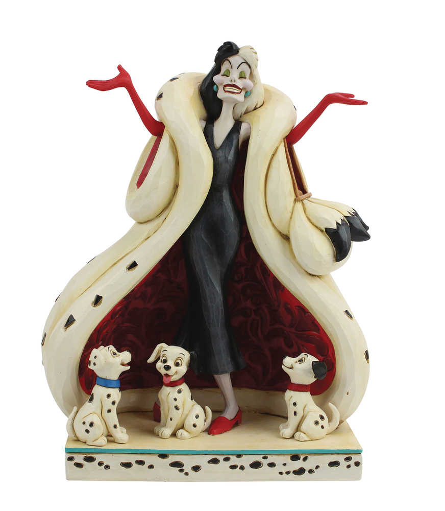 Disney 101 Dalmatians Cruella With Puppies 8.2 In Figurine (C