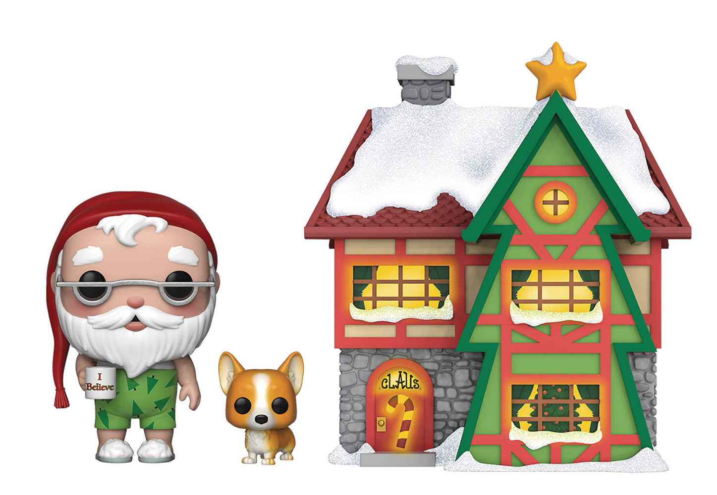 Pop Town Holiday Santas House with Santa Nutmeg Vinyl Figure 