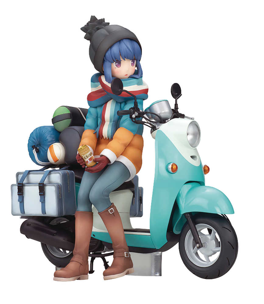 Laid Back Camp Stamp Rin Shima with Scooter 1/10 PVC Figure 