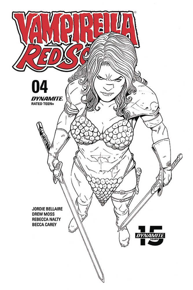 Vampirella Red Sonja #4 10 Copy Moss Black & White Variant Edition