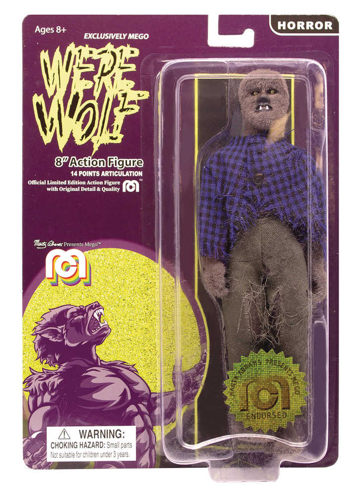 Mego Horror Wave 6 Werewolf Flocked 8 In Action Figure 