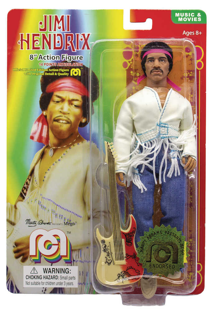 Mego Legends Wave 6 Jimi Hendrix Woodstock Flocked 8 In Action Figure (C