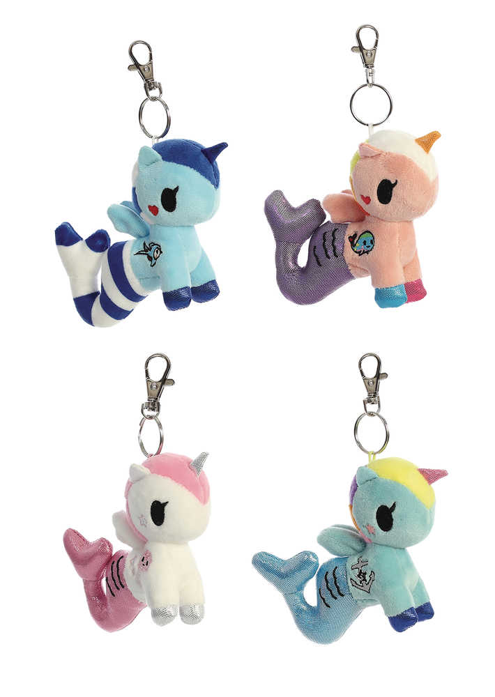 Mermicorno Bmb 4.5 In Plush Backpack Clip Assortment 