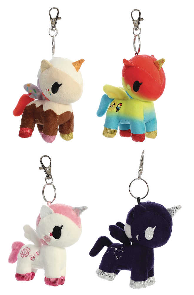 Unicorno Bmb 4.5 In Plush Backpack Clip Assortment 