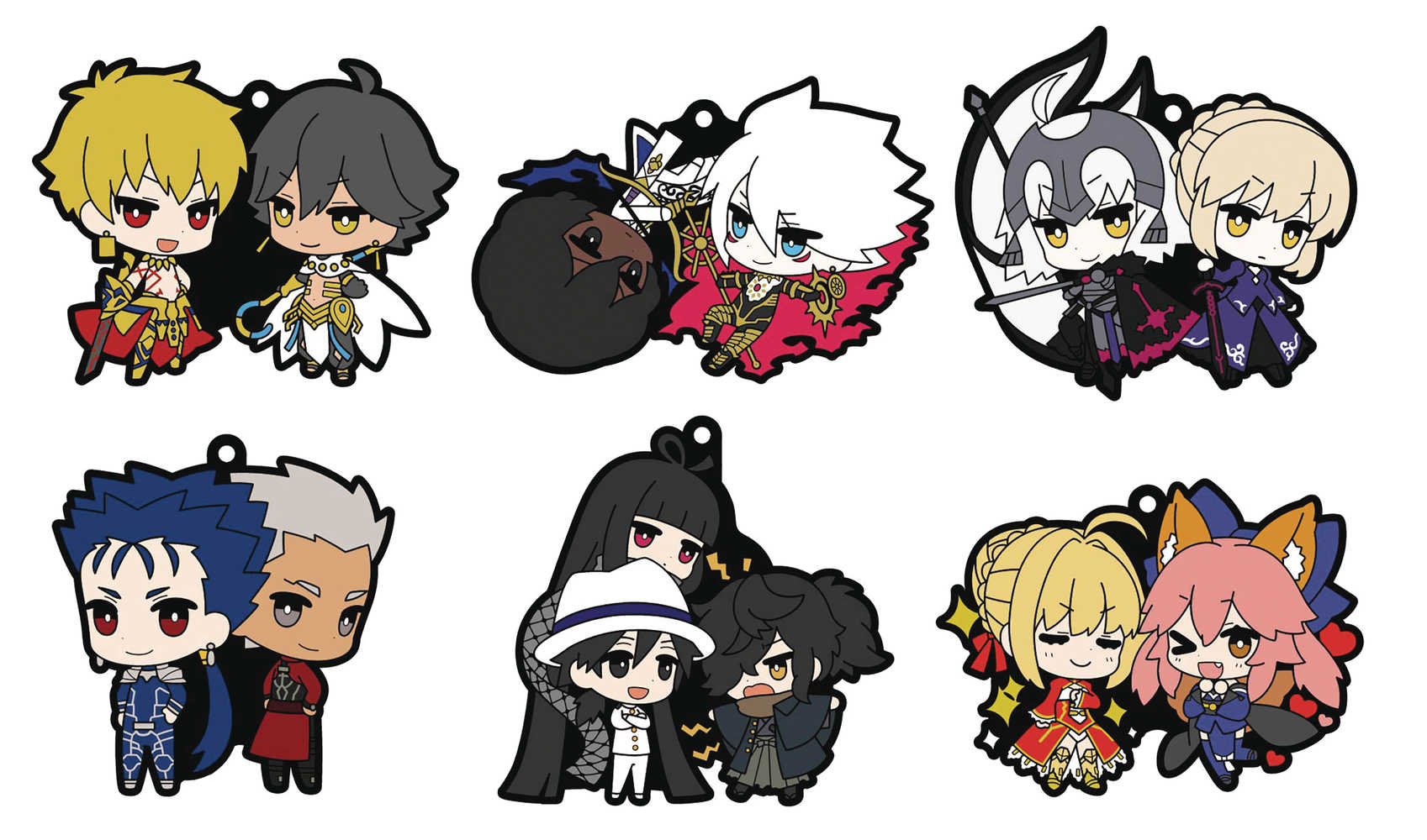 Fate Grand Order Rubber Mascot Buddy Colle 6 Pc Ds 