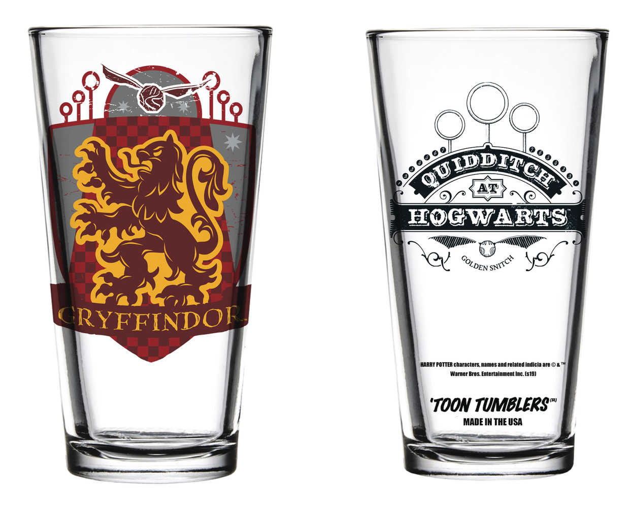 Toon Tumblers Harry Potter Quidditch Gryffindor Glass 