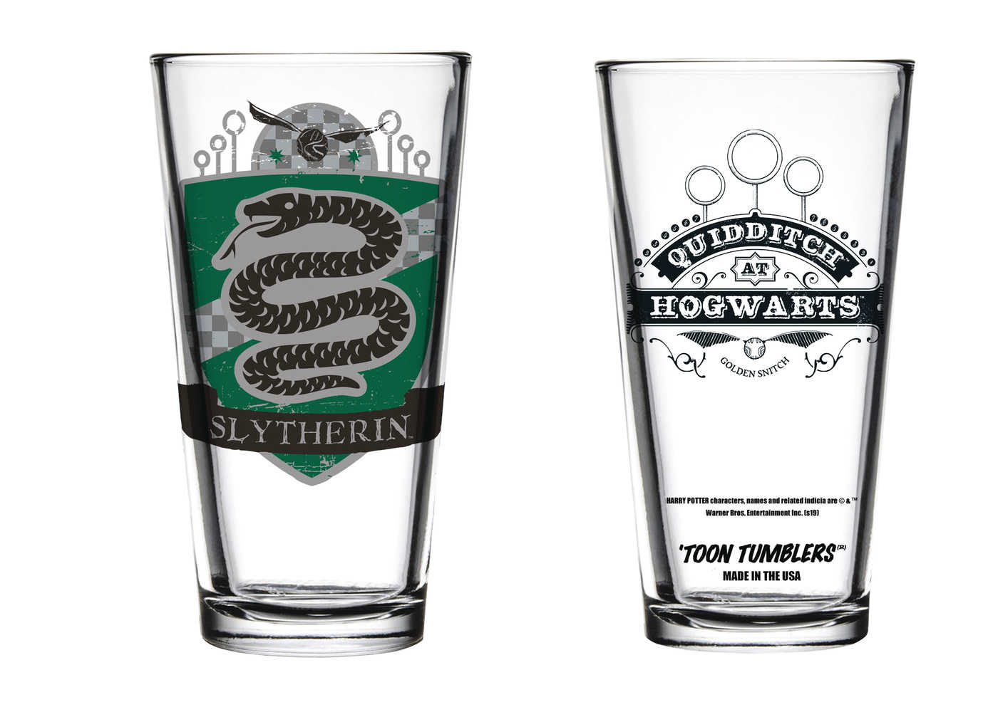 Toon Tumblers Harry Potter Quidditch Slytherin Glass 