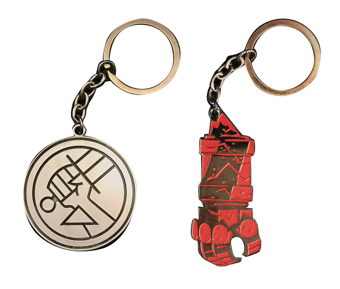 Hellboy BPRD Logo & Right Hand Of Doom 8 Pc Keychain Assortment 