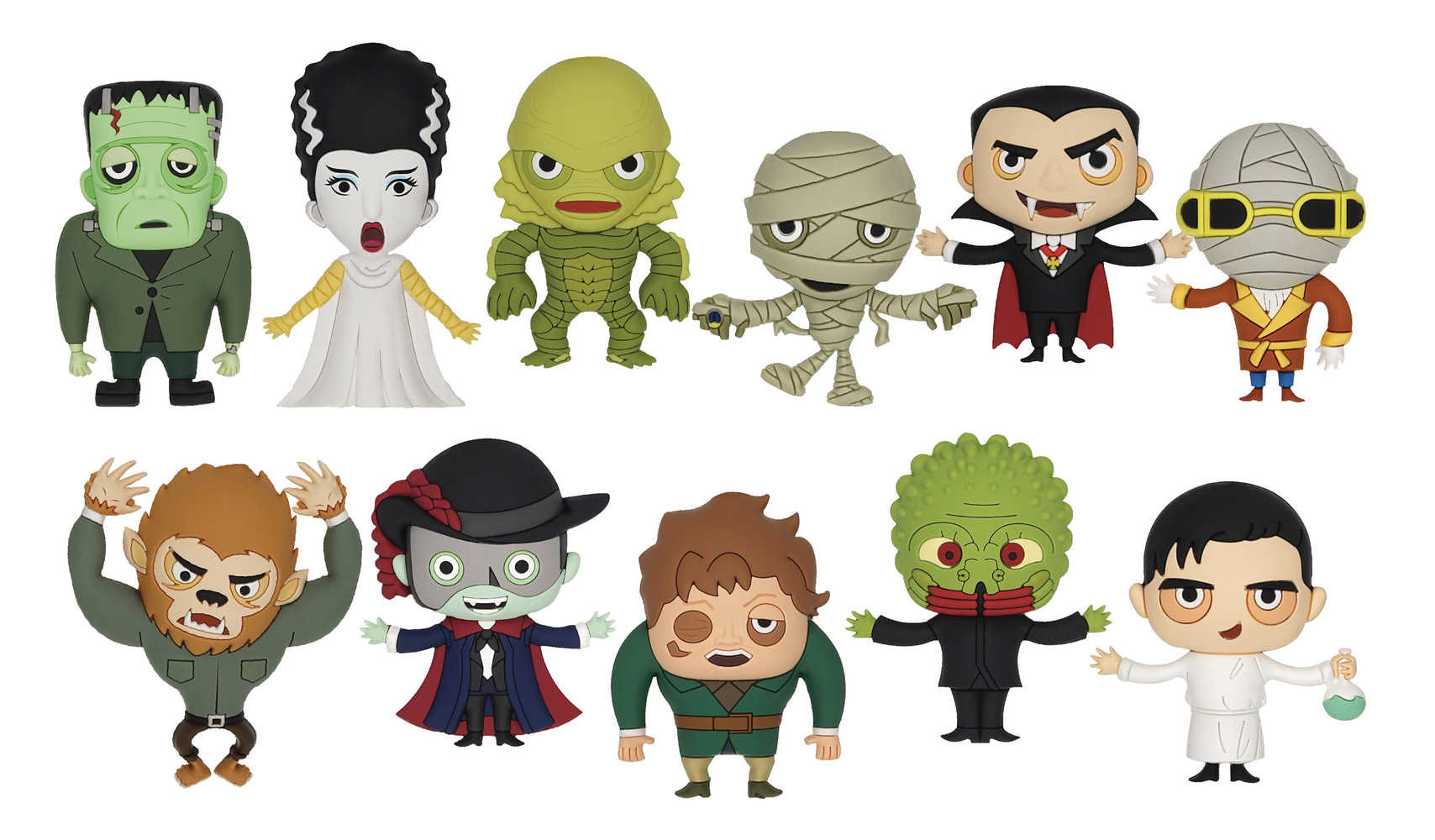 Universal Monsters 3 D Foam Bag Clip 24 Pcs Blind Mystery Box Display 